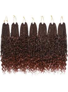 7 confezioni (91 pezzi) Trecce sintetiche a scatola della dea per le donne con acconciatura di trecce a scatola bohémien hippie e punte arricciate