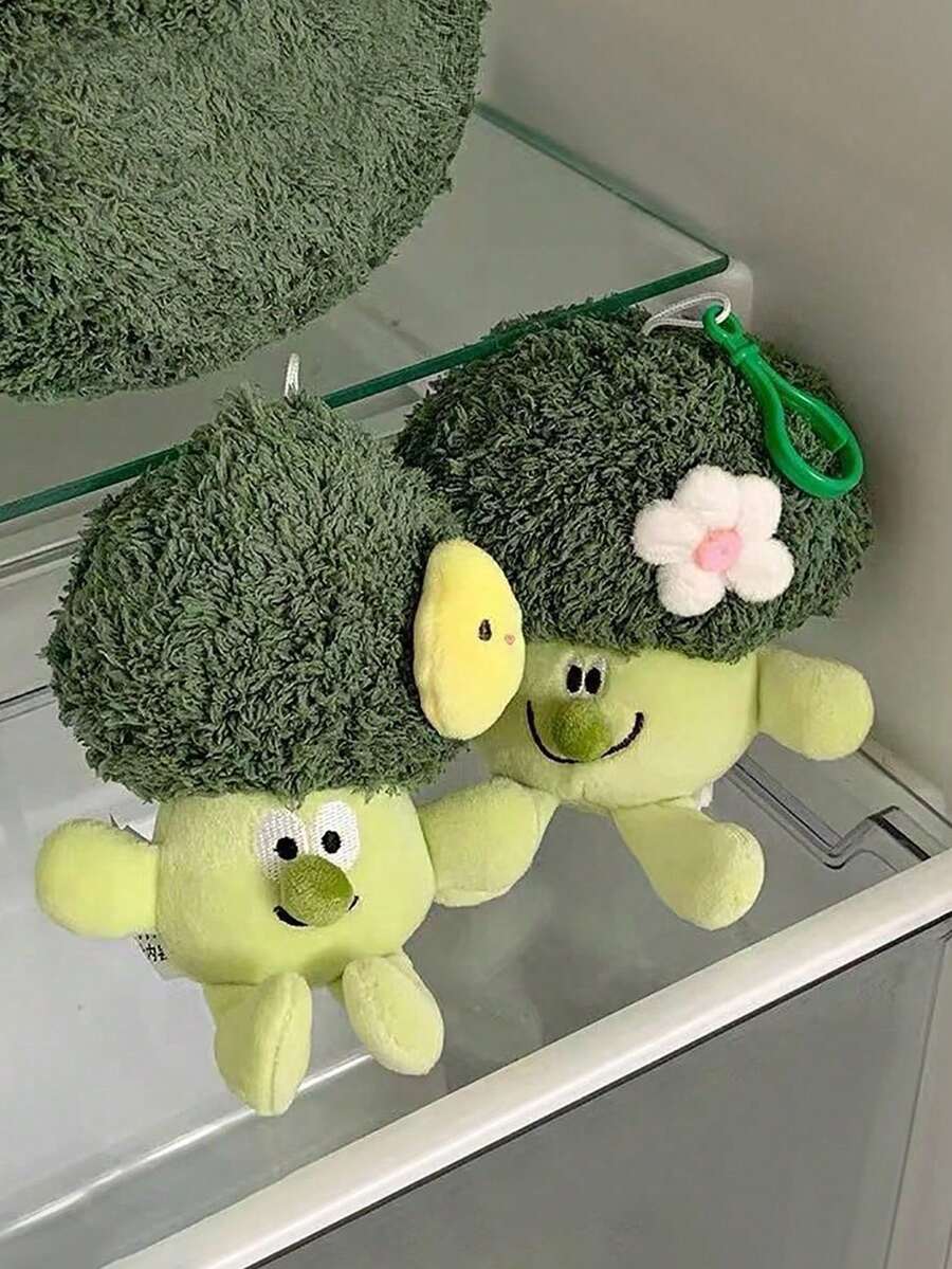 1 pieza Llavero de peluche con forma de brócoli creativo, lindo colgante de mochila, regalo para parejas y amigos - Multicolor - Ver 1