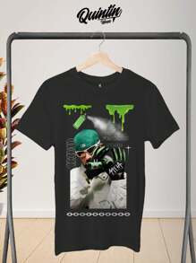 Playera estampado Ferxoo Feid PREMIUM 100% algodón peinado - Negro - Ver 1