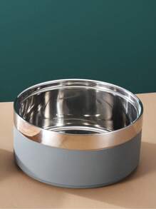 Supet 1 Peça Tigela para Cachorro Redonda Reforçada de Aço Inoxidável, Cor Sólida Estilosa, Tigela para Gato e Cachorro Antiderrapante, Adequada para Uso Interno e Externo