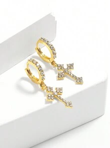 rakol 2 件朋克装饰环形耳环，银色