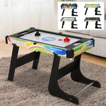 Tavolo da Gioco 4 in 1 per Calcio-Balilla, Biliardo, Air Hockey e Ping Pong con Accessori Inclusi, Tavolo Pieghevole in MDF e Plastica, Multicolore - Multicolore - Visualizzare 1