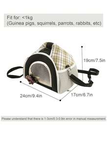 1pc Foldable Breathable Fabric Guinea Pig Carrier Bag, Portable For Small Pets Travel All Season - Multicolor - View 2