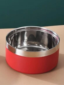 Supet 1 Peça Tigela para Cachorro Redonda Reforçada de Aço Inoxidável, Cor Sólida Estilosa, Tigela para Gato e Cachorro Antiderrapante, Adequada para Uso Interno e Externo