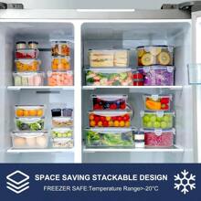 Large Food Storage Containers Set - Leakproof, Plastic With Lids Airtight For Kitchen Storage And Organization Reusable With Labels Pen- Microwave Dishwasher Freezer Safe - 30 Pack - View 5