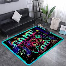 1PC Gamepad Pattern Area Rug, Bedroom Blacklight Carpet, UV Blacklight Reactive Rug, Playroom Large Non-Slip Area Rug, Bedroom, Game Room, Indoor Decor, 47.2*63.0 Inch - 彩色 - 查看 8