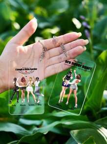 1 Peça Chaveiro Acrílico Personalizado com Ilustração Manual de Melhor Amigo(a) 5,4x8,6cm - Chaveiro Ilustrado Personalizado Dama de Honra - Presente Personalizado de Melhor Amigo(a) com Imagem DIY - Chaveiro para 2, 3, 4 Amigos - Acessório Perfeito para Bolsa - Presente Ideal de Melhor Amigo(a) para Celebrar Amizade e Dama de Honra em Aniversários, Dia dos Namorados e Ocasiões Especiais - 4 melhores amigos - Visão 6