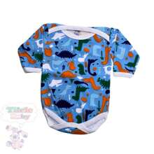 Kit 5 Pieces Long Sleeve Bodysuit Printed Suede 100% Cotton Baby - 藍色 - 查看 4