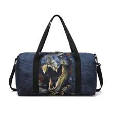 Bolsa de lona tipo bolso de gimnasio con diseño de dinosaurio para niños y niñas, ideal para bolsa de viaje, pernoctación, gimnasio, danza o como regalo