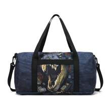 Bolsa de lona tipo bolso de gimnasio con diseño de dinosaurio para niños y niñas, ideal para bolsa de viaje, pernoctación, gimnasio, danza o como regalo