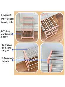 Shoe Organizer 6 Levels Storage Furniture - Black - View 7