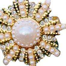 10pcs Christmas Snowflake Napkin Rings, Pearl Inlaid Napkin Holders, For Hotel, Wedding, Outdoor Dining Decoration,Home Decor,Christmas Decor,Party Supplies - Champagne - View 5
