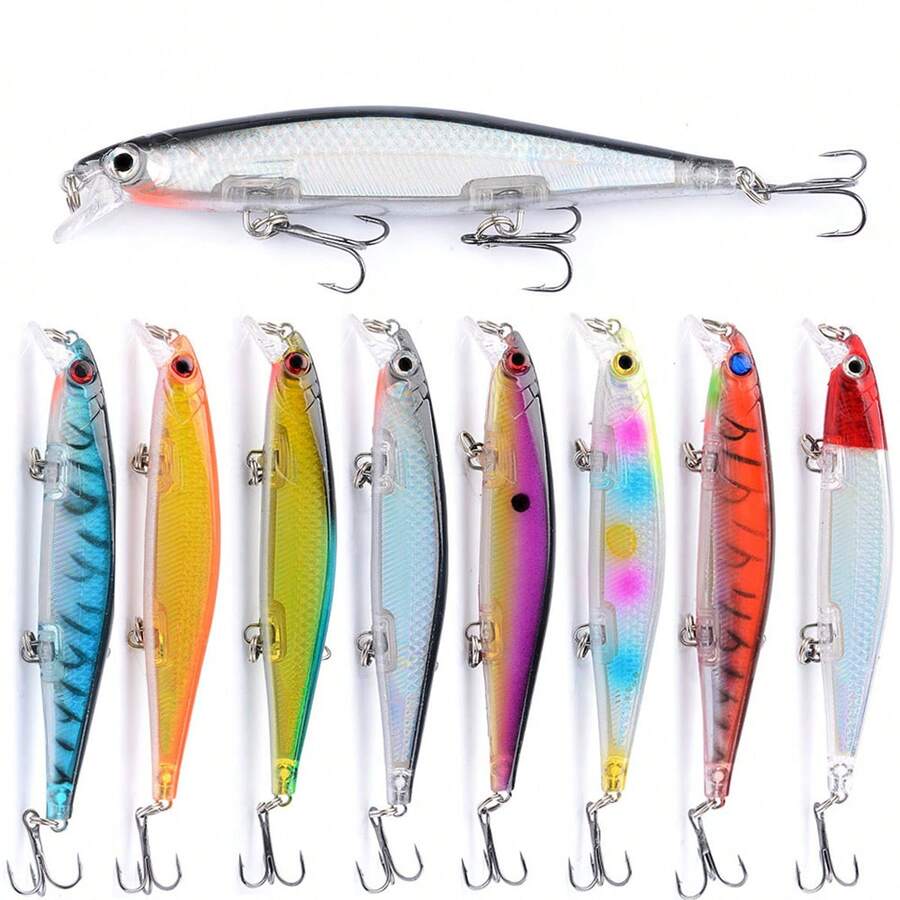 Outdoor Fishing Luring Fish To The Hook Fish Hooks 5pcs Minnow Fishing Lure Wobblers Laser Hard Artificial Bait 3D Eyes 13.2g/11cm Vobler Trolling Lures - Multicolor - View 1