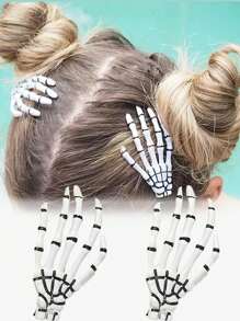 2pcs Halloween Skeleton Hand Bone Hairpins Zombie Bone Claws Punk Style Creative Funny Headdress Hair Accessories DIY Accessories Role Playing Costume Hairpins Horror Party Atmosphere Party Favors Indoor/Outdoor Decoration Valentine's Day Gifts Halloween Party Decorations Fall Autumn,Christmas