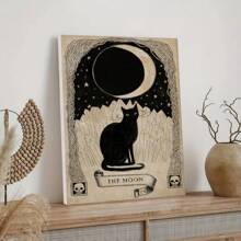 The Moon Wooden Framed Canvas Painting Wall Art Prints For Home Decoration, Living Room & Bedroom, Festival Party Decor, Gifts, Ready To Hang