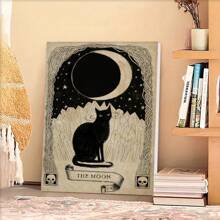 The Moon Wooden Framed Canvas Painting Wall Art Prints For Home Decoration, Living Room & Bedroom, Festival Party Decor, Gifts, Ready To Hang