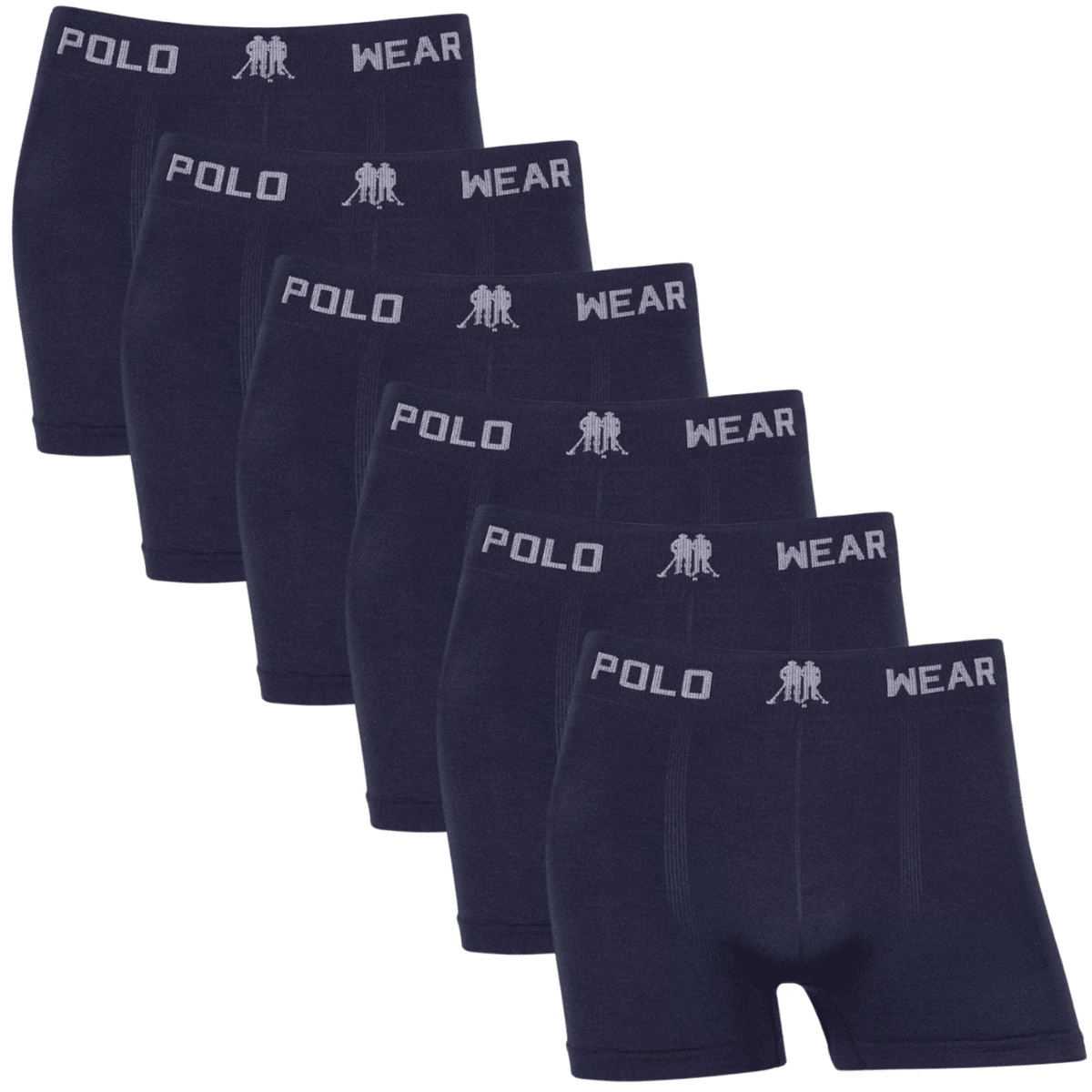 Kit 6 Polo Wear Men's Boxer Briefs Original Adult Men's Premium - 藏蓝色 - 查看 1