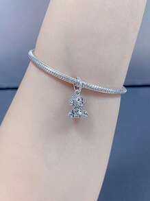 1pc Fashionable Silver-Plated Puppy Pendant Gift - Silver - View 4