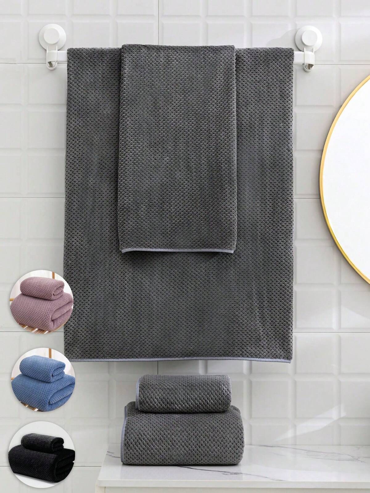 1 pièce Serviette de cheveux/serviette de main en polaire de corail, motif ananas, douce, absorbante et séchage rapide (légère), convient pour les adultes et les couples, usage domestique, pour se laver le visage/le corps, sécher les cheveux, pour hommes et femmes 10