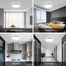 Aigostar Lampara de Techo LED 24W Ø289mm Plafon LED Techo 2700LM Luz blanco fria 6500K para Sala de Estar,Dormitorio,Cocina ,Pasillo,Balcón - Blanco - Ver 5