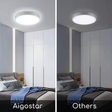 Aigostar Lampara de Techo LED 24W Ø289mm Plafon LED Techo 2700LM Luz blanco fria 6500K para Sala de Estar,Dormitorio,Cocina ,Pasillo,Balcón - Blanco - Ver 4