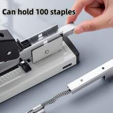 1个大号订书机（带订书钉）重型桌面订书机厚层课本订书机省力订书机加厚订书针本装订机可订书100张纸厚层订书针加厚多功能小票装订办公文具适用于学校用品返校