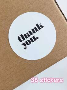 36pcs/48pcs/72pcs "Thank You" Square/Round Shape Simple Instagrams Gift Stickers, Decoration Stickers, Thank You Labels, Dessert Stickers Valentine Day