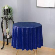 1pc Gold Sequin Round Tablecloth, Gold Shiny Tablecloth For Weddings, Birthday Parties, Family Gatherings, Bridal Shower Decoration - Multicolor - View 10