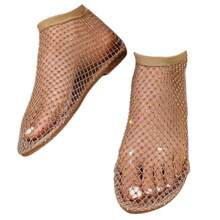 Mesh Flats For Women Ultra Comfortable Shiny Gem Mesh Flats Shiny Stylish Flats Sparkle Shoes Sandals - Màu Khaki - Xem 7