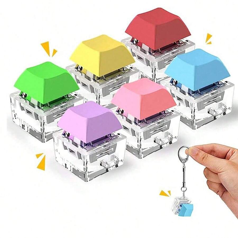 1pc Keyboard Fidget Toy Keychain To Relieve Stress Anxiety Keyboard Key Keyboard Keychain Creative Decompression Artifact Pinch Key Novel Gadget Finger Bored Decompression Vent Keychain Small Gift Keychain Charms - Multicolor - View 1