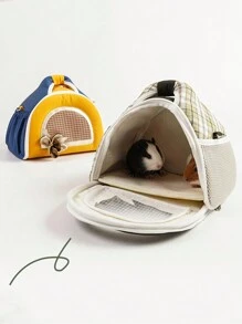 1pc Foldable Breathable Fabric Guinea Pig Carrier Bag, Portable For Small Pets Travel All Season - Multicolor - View 5