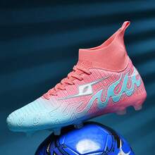 New Men's Training Match FG Soccer Cleats Ultralight Non Slip Comfortable Resistant Outdoor Football Boots - Blue Powder - View 2