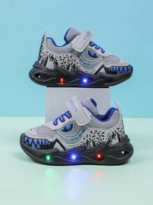 时尚 LED 发光透气网眼运动鞋，适合男孩和女孩 - 休闲、减震、四季防滑户外跑步和步行鞋