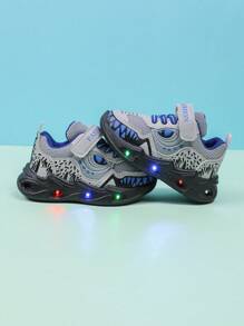 时尚 LED 发光透气网眼运动鞋，适合男孩和女孩 - 休闲、减震、四季防滑户外跑步和步行鞋
