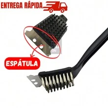 Kit 4 Barbecue Grill Brushes With Spatula Scraper Steel Bristles Quality Grill Cleaner - 彩色 - 查看 5
