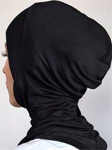 1 Stück Damenkopfschutz Kopftuchtücher Kopfbedeckung Turban Hut Kopftuch einfarbig modisch mit Kinnelastik Kopfband Winter Herbst für Abaya Alltag Unterkappe