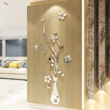 1 套创意 3D 花瓶壁画壁纸，花卉藤蔓装饰墙贴，适用于客厅、卧室、沙发、电视背景 - 彩色 - 查看 5