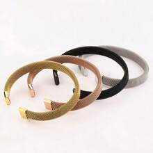 Stainless Steel Wire Mesh Open Cuff Bangle Bracelet Elastic Adjustable Black Stainless Steel Mesh Cable Bangle Bracelet For Men Women Unisex Stainless Steel Mesh Open Cuff Bangle Bracelet - Mesh Bracelet - View 7