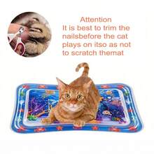Tapete Aquático de Animais Marinhos para Gatos/Cachorros de Estimação, Tapete Espesso de Água Sensorial para Gatos/Cachorros, Tapete Aquático para Gatos de Interior Brinquedo Interativo de Autobrincar (Brinquedo Aleatório no Interior) - Multicolorido - Visão 4