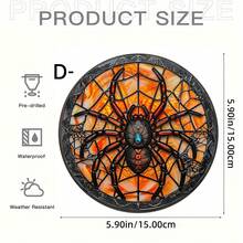 Una etiqueta de acrílico con araña, colgante, suspensión de vidrio emplomado, decoración navideña de acrílico, marca redonda, marca de guirnalda, colgante, decoración de ventana, decoración de porche, decoración de pared. - Multicolor - Ver 17