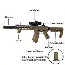 RunRest Blaster Gun, Electric Blaster Rifle, High Gun Performance Cool Toy Gun, Rechargeable Splatter Ball Toys For Outdoor Activities Shooting Game Party Favors. Christmas And New Year Gifts - 彩色 - 查看 3