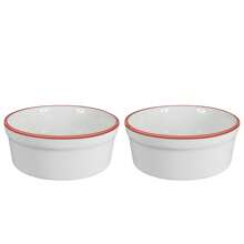 2 Porcelain Cat Dog Feeders 300ml Copper Edge - Đồng - Xem 2