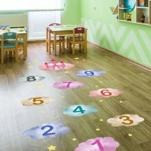 Miếng dán sàn kẻ caro nhảy, giấy dán tường, trò chơi Sensory Channel, dấu chân và bàn tay, kẻ caro đen trắng cho phòng khách, phòng ngủ, miếng dán sàn trang trí - Nhiều màu - Xem 6