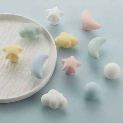 1pc Solid Ceramic Cartoon Cute Macaron Color Cabinet Drawer Wardrobe Knob Handle