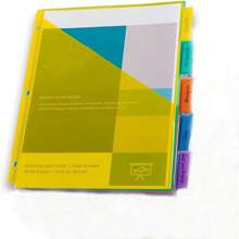 1/2/3 Set de divisores de carpeta con 5 pestañas de plástico con bolsillo frontal, divisores de bolsillo de polipropileno insertables en pestaña para carpetas de 3 anillos, tamaño carta, multicolor, para estudiantes y compañeros de trabajo, de vuelta a la escuela, útiles escolares