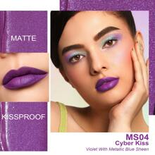 Oulac 女士防吻哑光液体唇膏 - 持久唇膏防水唇彩，不脱色，奶油色高色素配方，含玫瑰油，纯植物且无动物实验 - MS04 網路之吻 - 查看 3