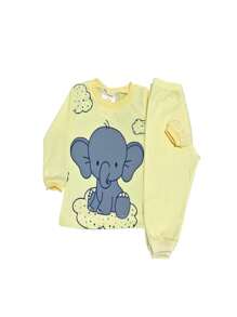 Baby Set - 100% Cotton Long Sleeve Pants Blouse For Boys RN To GG Ref 2009 - Màu Mù tạt vàng - Xem 2