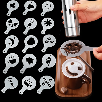 16pcs Set Coffee Latte Mold - Create Perfectly Frothy Coffee Drinks At Home Back To School