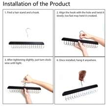 Yamel Hair Extensions Holder Rack 1PC Black Wood Metal Hair Extension Hanger Holder For Styling Braiding Washing Hair