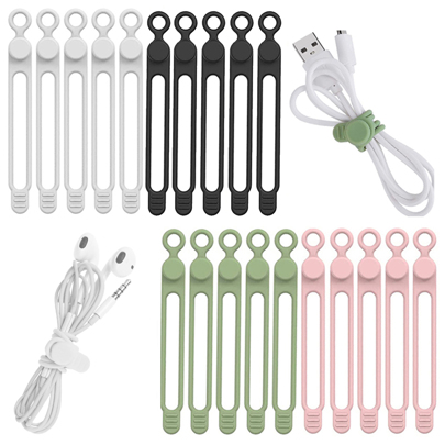Silicone Cable Ties, Reusable Cable Management Organizer,Cable Straps,Cord Ties,Multipurpose Elastic Cord Organizer For Bundling And Fastening Cable Cords Wires Cable Organizer